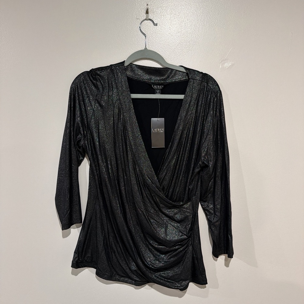 Lauren Ralph Lauren Shimmering Black Blouse
